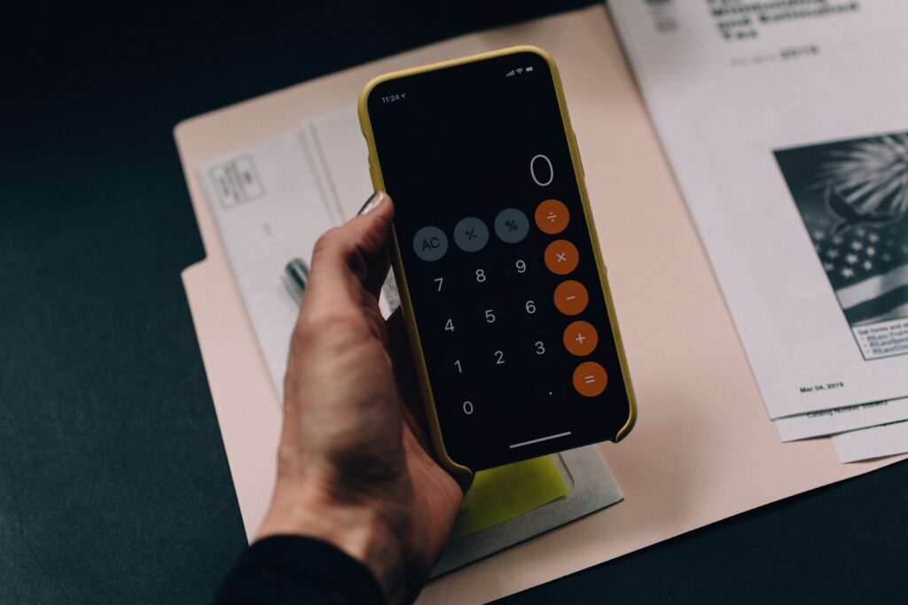 A calculator app on a phone