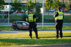 Police respond to a motor vehicle accident