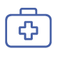 Icon of a blue doctor's bag